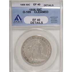 1806 50C Pointed 6, No Stem XF40 ANACS