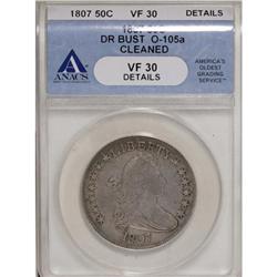 1807 50C Draped Bust VF30 ANACS