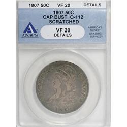 1807 50C Large Stars, 50 Over 20 VF20 ANACS