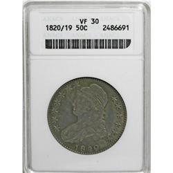 1820/19 50C Curl Base 2 VF30 ANACS