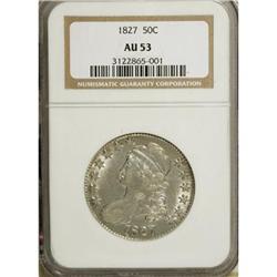 1827 50C Square Base 2 AU53 NGC