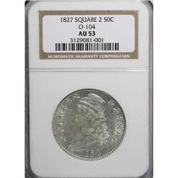 1827 50C Square Base 2 AU53 NGC