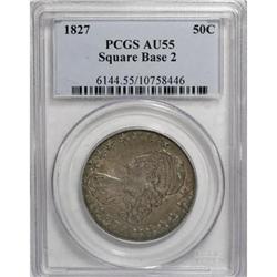 1827 50C Square Base 2 AU55 PCGS
