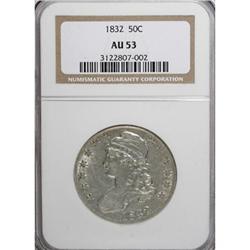 1832 50C Small Letters AU53 NGC