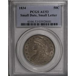 1834 50C Small Date, Small Letters AU53 PCGS