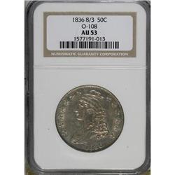 1836 50C Lettered Edge AU53 NGC
