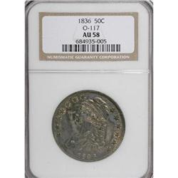 1836 50C Lettered Edge AU58 NGC
