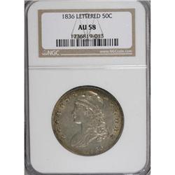 1836 50C Lettered Edge AU58 NGC