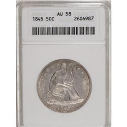 1845 50C AU58 ANACS