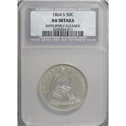 1864-S 50C AU50 CSN