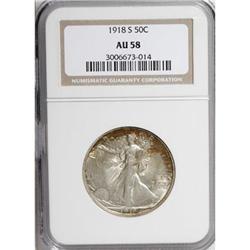 1918-S 50C AU58 NGC
