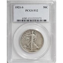 1921-S 50C F12 PCGS