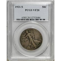 1921-S 50C VF20 PCGS