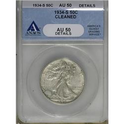 1934-S 50C AU50 ANACS