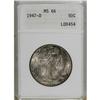 Image 1 : 1947-D 50C MS66 ANACS