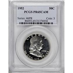 1952 50C Cameo PR65 PCGS
