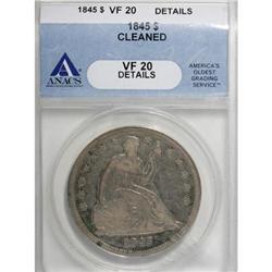 1845 $1 VF20 ANACS