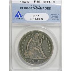 1867 $1 F15 ANACS