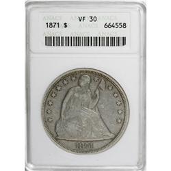 1871 $1 VF30 ANACS