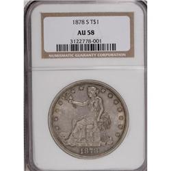 1878-S T$1 AU58 NGC