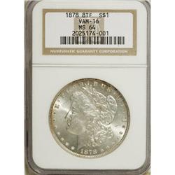 1878 8TF $1 MS64 NGC