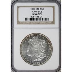 1878 8TF $1 Prooflike MS62 NGC