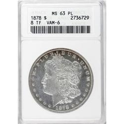 1878 8TF $1 Prooflike MS63 ANACS