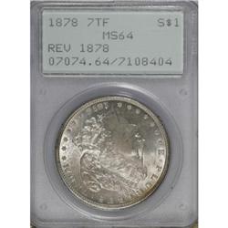 1878 7TF $1 Reverse of 1878 MS64 PCGS