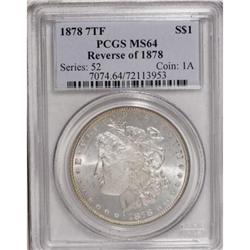 1878 7TF $1 Reverse of 1878 MS64 PCGS