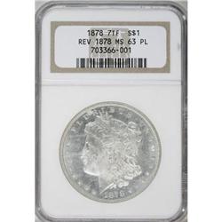 1878 7TF $1 Reverse of 1878 Prooflike MS63 NGC
