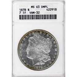 1878 7TF $1 Reverse of 1878 Deep Mirror Prooflike MS63