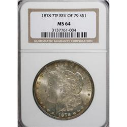 1878 7TF $1 Reverse of 1879 MS64 NGC
