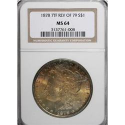 1878 7TF $1 Reverse of 1879 MS64 NGC