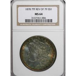 1878 7TF $1 Reverse of 1879 MS64 NGC