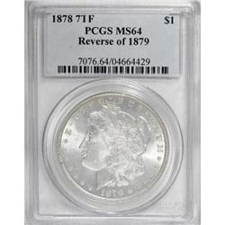 1878 7TF $1 Reverse of 1879 MS64 PCGS