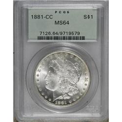 1881-CC $1 MS64 PCGS