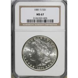 1881-S $1 MS67 NGC