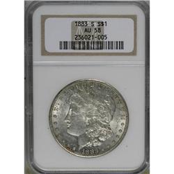 1883-S $1 AU58 NGC