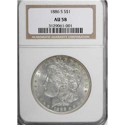 1886-S $1 AU58 NGC
