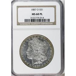 1887-O $1 Prooflike MS60 NGC