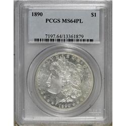 1890 $1 Prooflike MS64 PCGS