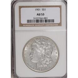 1901 $1 AU53 NGC