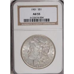 1901 $1 AU55 NGC