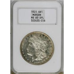 1921 $1 Deep Mirror Prooflike MS60 NGC