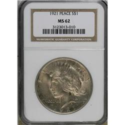 1921 $1 MS62 NGC