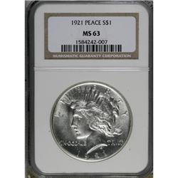 1921 $1 MS63 NGC