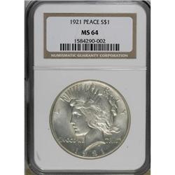 1921 $1 MS64 NGC