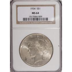 1934 $1 MS64 NGC
