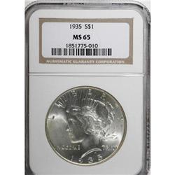 1935 $1 MS65 NGC