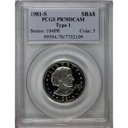 1981-S SBA$ Type One Deep Cameo PR70 PCGS